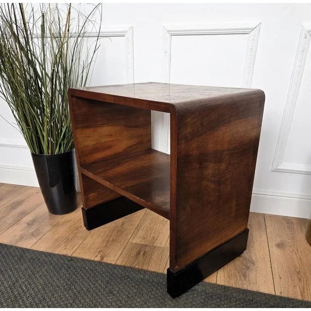 Wood Mid-Century Art Deco Wooden Bar Side Cocktail Table, 1940s For Sale - Image 7 of 10