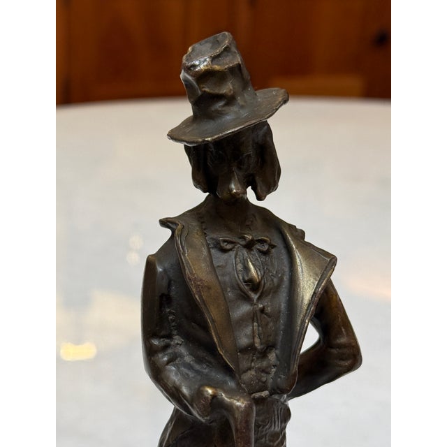 Victorian Victorian Bronze Poodle Gentleman Sculpture on Marble Base For Sale - Image 3 of 12