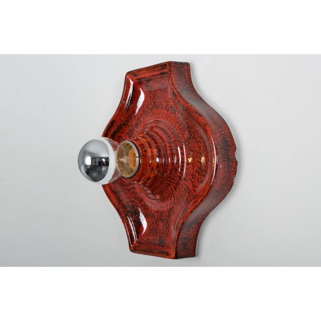 1970s Fat Lava Ceramic Sconce from Hustadt Leuchten, 1970s For Sale - Image 5 of 5