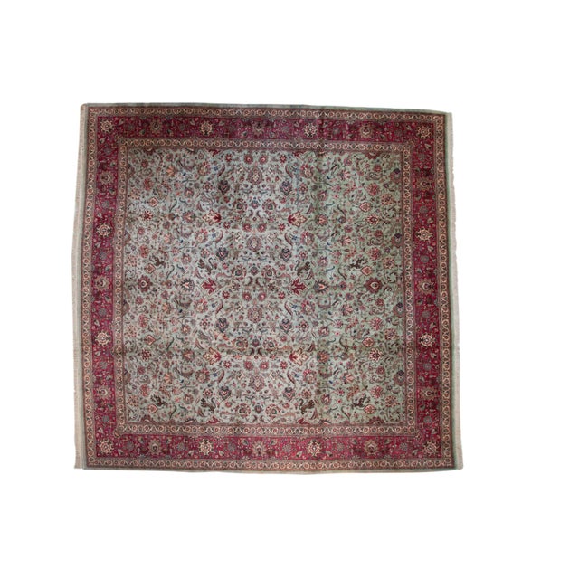 Vintage Tabriz Square Rug - 11'9" X 11'10" For Sale - Image 12 of 12