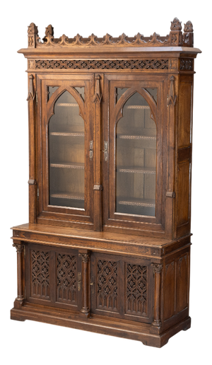 Antique Gothic Bookcase, 1880
