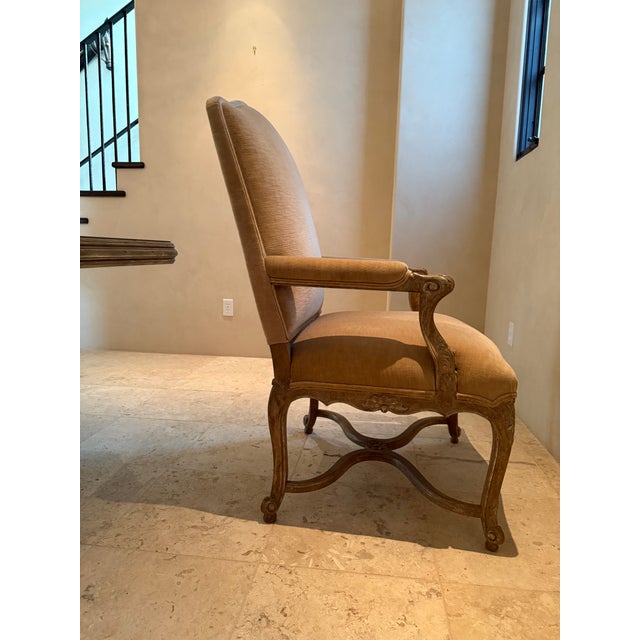 Textile Traditional J. Robert Scott Lounge Chair, Chateau Fauteuil, Velvet Upholstery, Two Available For Sale - Image 7 of 10