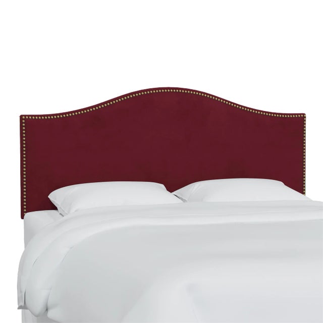 Ashland Headboard in Berry Classic Velvet, California King For Sale
