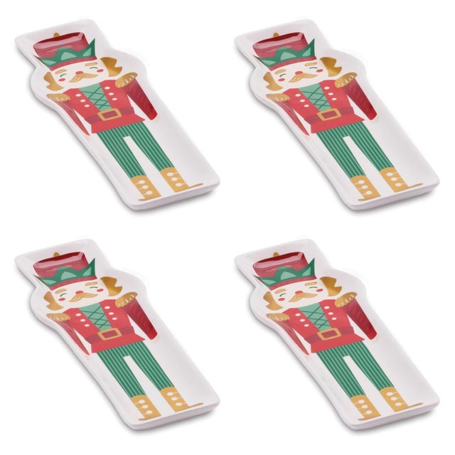 Kenneth Ludwig Chicago Ceramic Nutcracker Holiday Trinket Dish (Set of 4) For Sale - Image 4 of 4