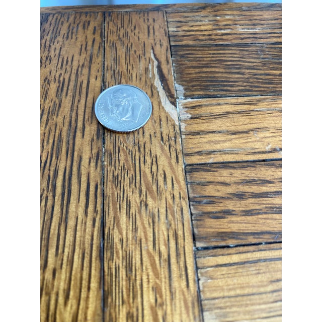 Brown Vintage Parquet Top Walnut Coffee Table For Sale - Image 8 of 8