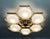 Italian 21st Century Hive Polished Brass Matte White Murano Flush Mount by Fabio LTD For Sale - Image 3 of 9