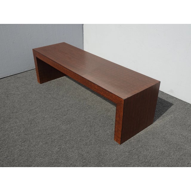 Baker Furniture Company Vintage Mid Century Modern Baker Brown Bench ~ Barbara Barry Collection For Sale - Image 4 of 13