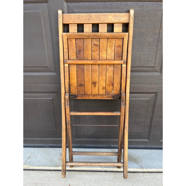 Mid 20th Century Mid 20th Century Antique Wooden Folding Chair For Sale - Image 5 of 6
