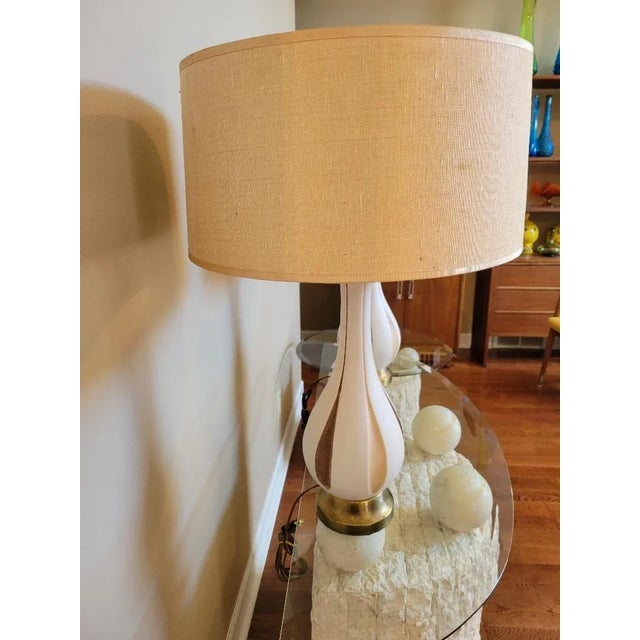 Mid 20th Century Mid-Century Modern Teardrop Shaped Textured Pair of Table Lamps For Sale - Image 5 of 9