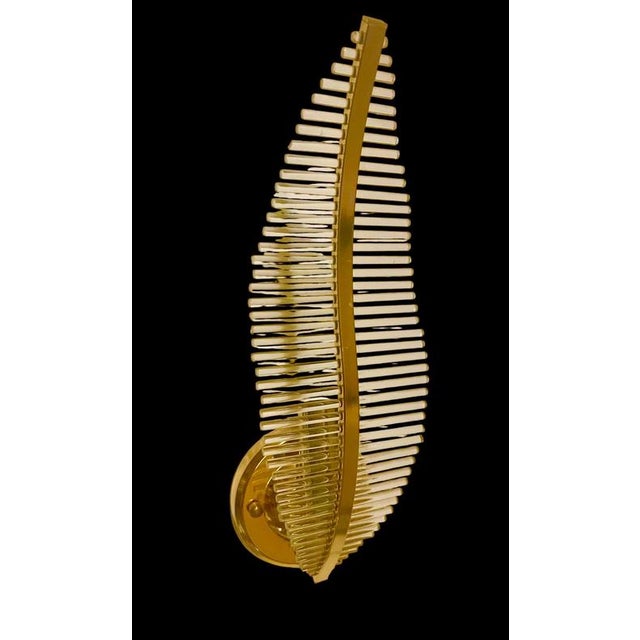 Exceptional G Sciolari wall lighting with tube Murano glass with gilded gold structure. The design and the quality of the...
