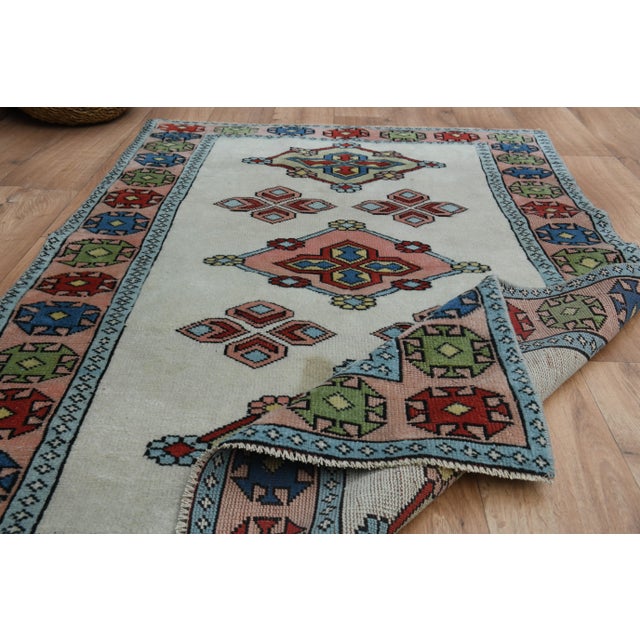 1970s Vintage Turkish Oushak Handmade Wool Cotton Orange Runner Rug For Sale - Image 9 of 11