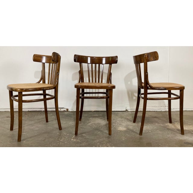 Mid-Century Modern Vintage Bentwood Caned Seat Bistro Chair - Price Per Chair For Sale - Image 3 of 11