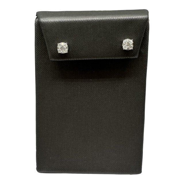 Diamond Cluster Earrings in 10kt White Gold – 0.50ctw, New, A Pair For Sale