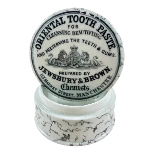 Staffordshire Oriental Tooth Paste Lidded Pot, Circa 1880