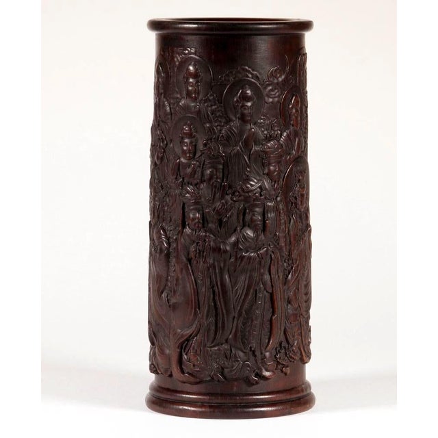 Finely Carved Chinese Brush Holder Pot For Sale - Image 9 of 16