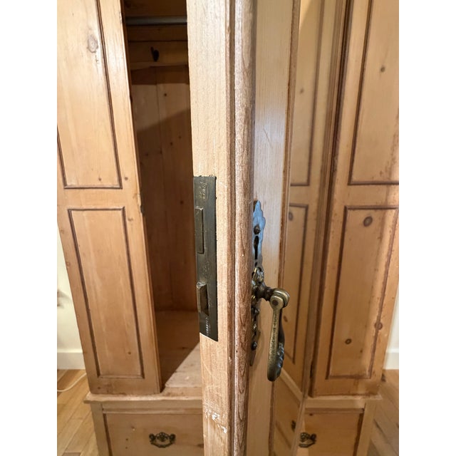 Antique Scrubbed Pine Armoire For Sale - Image 9 of 11