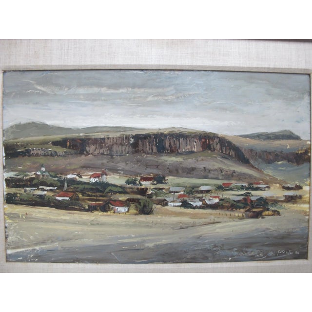Cecil Casebier Signed Original Ft Davis Texas Landscape Framed Oil Painting For Sale - Image 4 of 9
