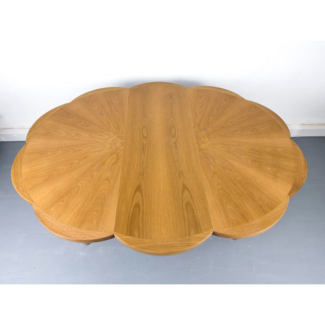 Wood Round Oak Dining Table with Extensions, 1970s For Sale - Image 7 of 18
