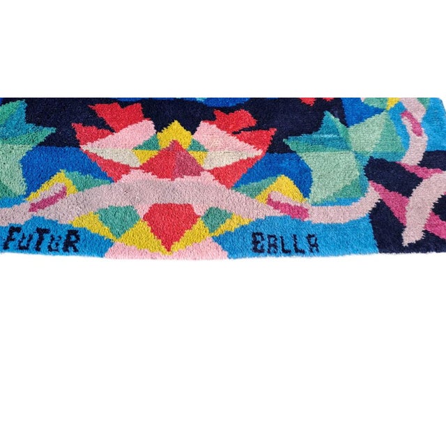 Vintage Flowers and Space Rug, Italy, 1980s For Sale - Image 15 of 18