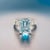 Natural Aquamarine Diamond Ring 6.25 Platinum 5.3 TCW Certified For Sale - Image 4 of 13