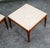 Brown Mid Century Modern End Tables Attributed to Lane Side Nightstand Set Pair Marble Square MCM For Sale - Image 8 of 12