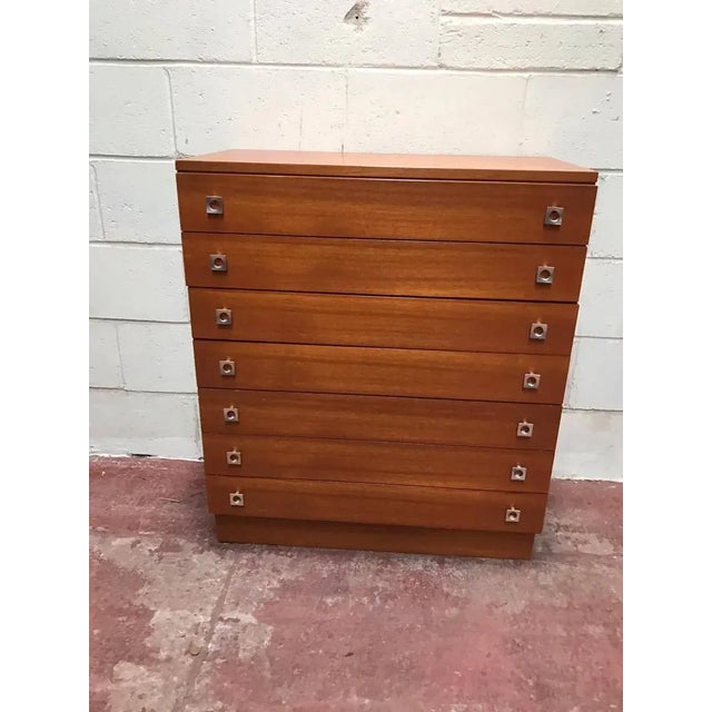 Brown Mid-Century Teak Chest of Drawers, 1960s For Sale - Image 8 of 8