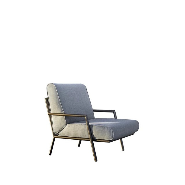 Iron, Bronze, & Fabric Chair by Jacobo Ventura for CA Spanish Handicraft For Sale - Image 4 of 4