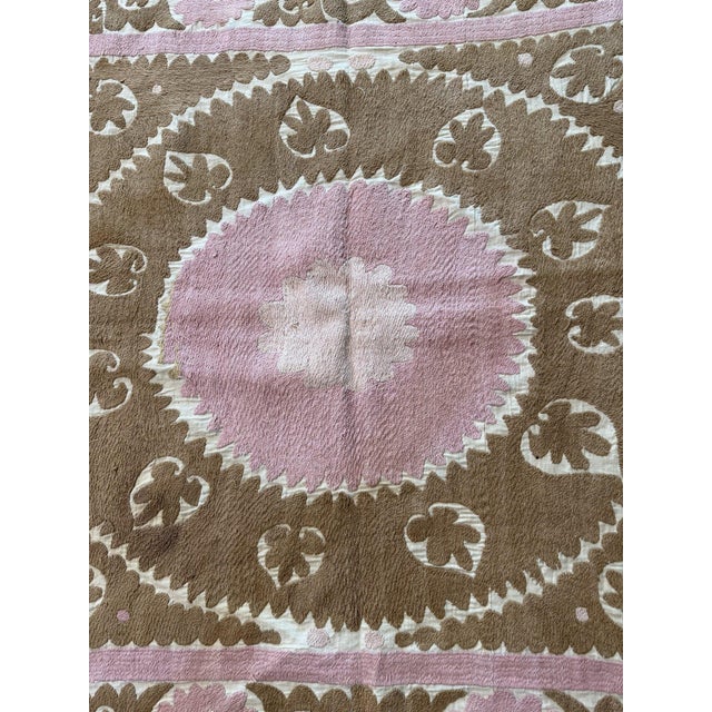 Mid-Century Modern 1960s Asian Suzani Wall Hanging Decor 4' X 4'1'' For Sale - Image 3 of 7