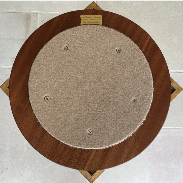 Circa 1980 Italian Intarsio Lazy Susan Arabesque & Sorrentine Scroll Motif - Removable 5mm Glass Top For Sale - Image 10 of 13