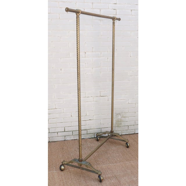 Brass Hand Clothing Rack Stand, 1950's Chairish