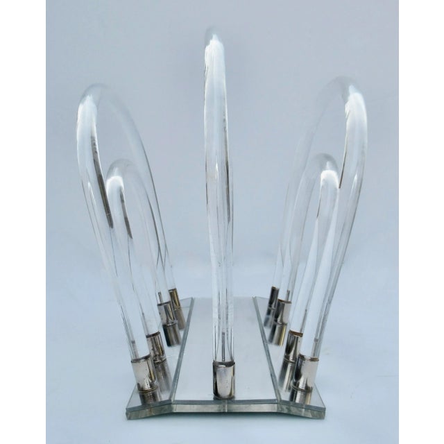 1960s Vintage C.1960's Mid-Century Dorothy Thorpe Tubular Lucite & Chrome Magazine Rack For Sale - Image 5 of 12