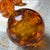 Glass Vintage Amber Controlled Bubble Art Glass Orbs – Set of 3 Murano Style Paperweights For Sale - Image 7 of 7