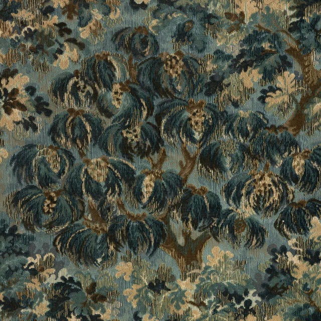 Asian Brunschwig & Fils Ming Velvet in Blue 22’ Down-Filled Pillows - a Pair For Sale - Image 3 of 3