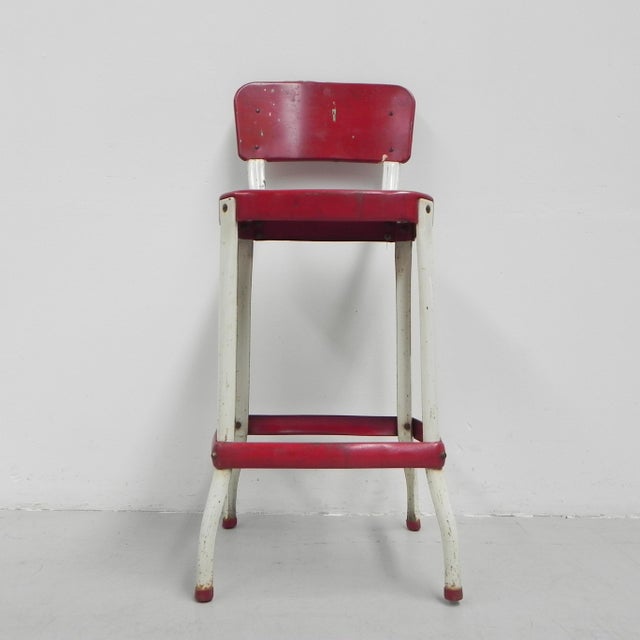 Industrial Industrial Cosco Steel Bar Stool, 1950s For Sale - Image 3 of 18