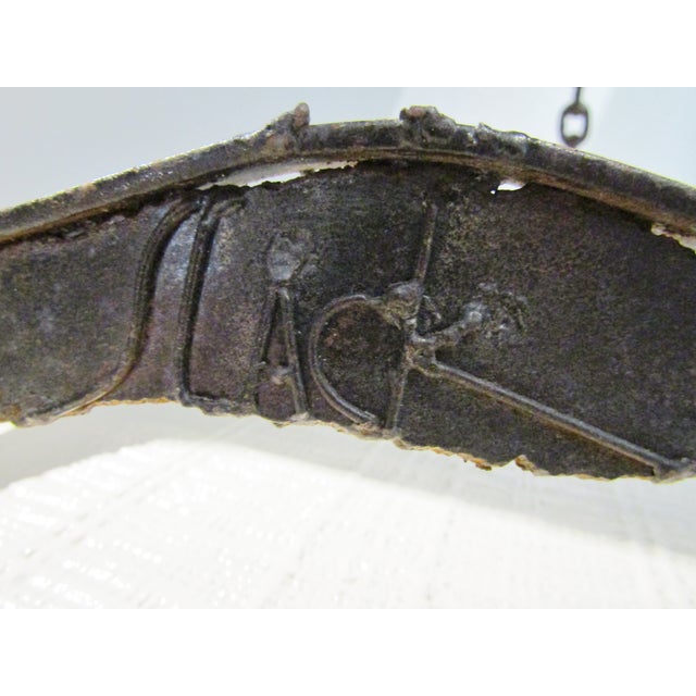 Rare Signed Slack Brutalist Nautical Themed Tripod Iron Table Circa 1960's For Sale - Image 12 of 12