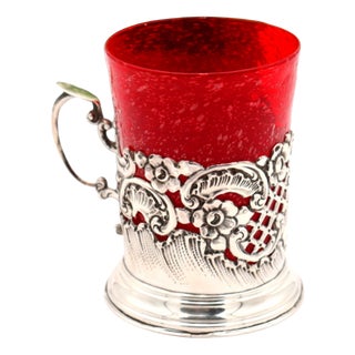 Cut and Embossed Silver Coaster For Sale