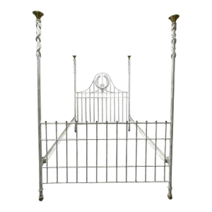 Vintage Neoclassical Iron Four Poster Bed Maitland Smith