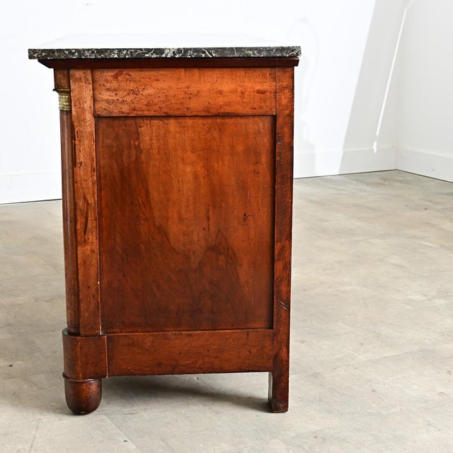 French French 19th Century Solid Walnut Empire Commode For Sale - Image 3 of 13