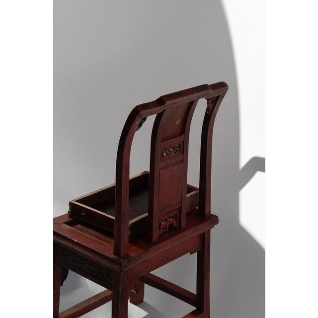 Brown Traditional Qing Style Chair with Hidden Drawer, 1700s For Sale - Image 8 of 9