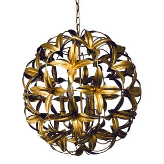 Currey & Company Modern Gold Orb Helenium Chandelier For Sale