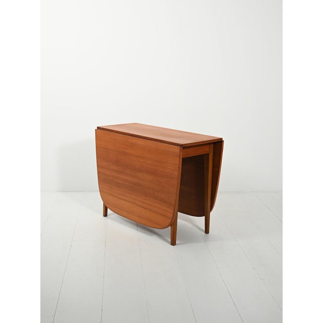 Wood Scandinavian Folding Table with Two Extensions, 1950s For Sale - Image 7 of 13