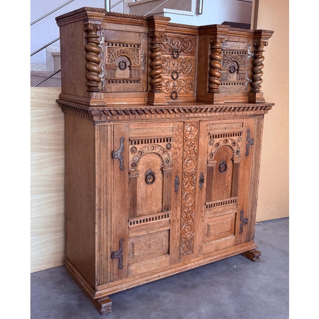 Late 19th Century Boho Hand Carved Dutch Cabinet For Sale - Image 16 of 18