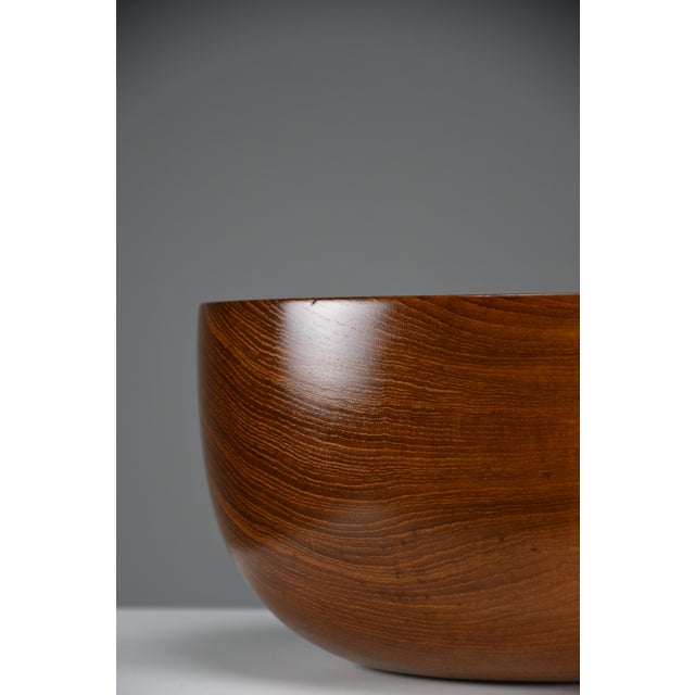Wood Large Mid-Century Modern Scandinavian Jatoba Wood Bowl, 1960s For Sale - Image 7 of 13