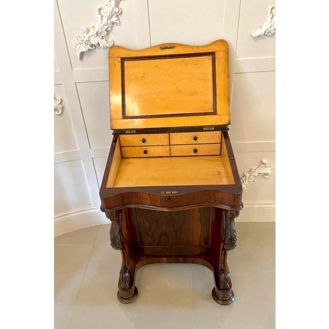 Antique Victorian Rosewood Freestanding Davenport For Sale - Image 9 of 18
