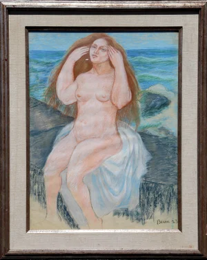 Ben Benn, Seated Nude, Pastel on Paper