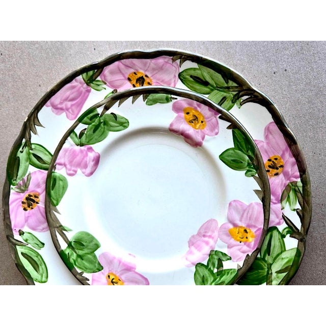 Vintage Franciscan Desert Rose Dinner and Salad Plates Made in England, 24 Pieces For Sale - Image 12 of 17