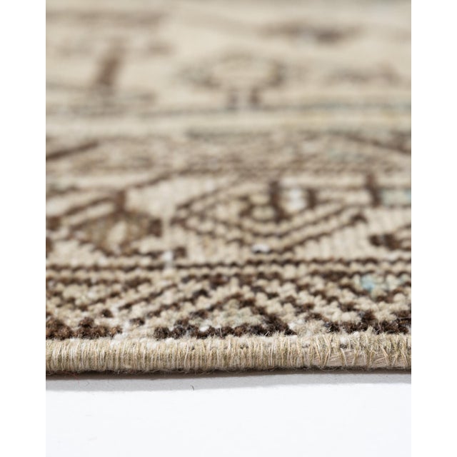 Hamadan Mazlagan Rug displaying the characteristic lightning bolt zig-zag pattern. Lightly distressed with low pile that...
