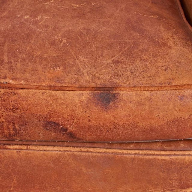 Vintage French Leather Club Chair, 1920s For Sale - Image 10 of 17
