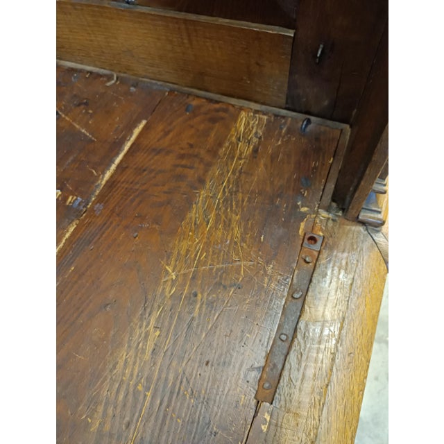 Brown Antique Oak Baroque Armoire Wardrobe, Northern Europe, 1730 For Sale - Image 8 of 18