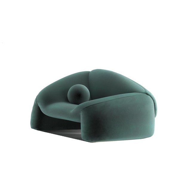 Contemporary Jell Armchair in Dark Green by Alter Ego Studio For Sale - Image 3 of 5